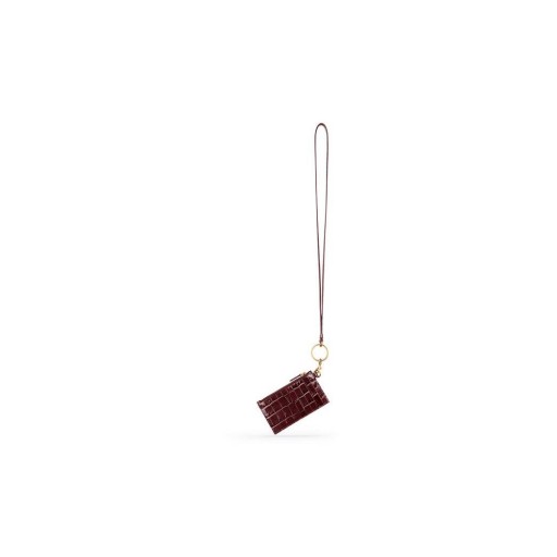 Men's Balenciaga Cash Card Case On Keychain Cardholders Dark Red