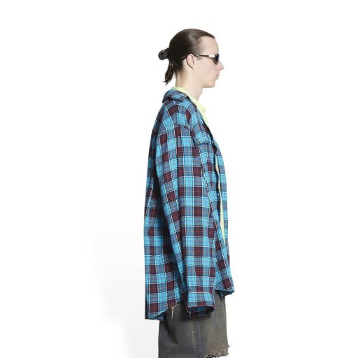 Men's Balenciaga Trompe L'oeil Large Fit Shirts Blue