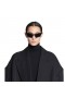 Men's Balenciaga Bat Rectangle Sunglasses Black