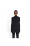 Women's Balenciaga Boat Collar Double Layer Tops Black