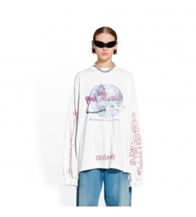 Men's Balenciaga Balenciaga Music Martini Merch Long Sleeve T Shirts Light Beige