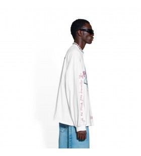 Men's Balenciaga Balenciaga Music Martini Merch Long Sleeve T Shirts Light Beige