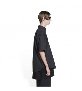 Men's Balenciaga Bb Icon Short Sleeve Large Fit Shirts Black