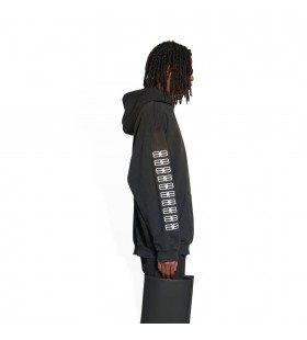 Men's Balenciaga Bb Paris Icon Medium Fit Hoodie Black