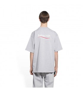 Men's Balenciaga Political Campaign Large Fit T Shirts Grey