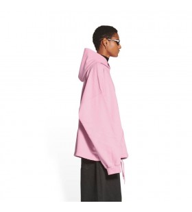 Men's Balenciaga Qixi Crest Sporty Large Fit Hoodie Pink