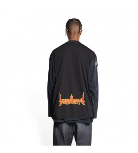 Men's Balenciaga Upside Down Long Sleeve T Shirts Black