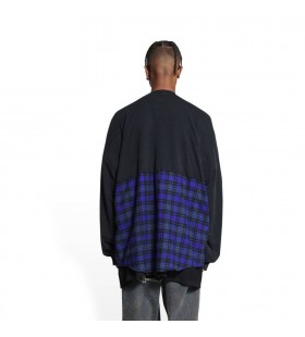 Women's Balenciaga B Authentic Patched Long Sleeve T Shirts Purple