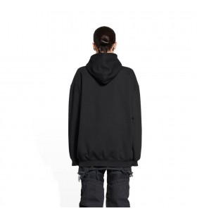 Women's Balenciaga Bb Paris Icon Medium Fit Hoodie Black