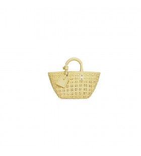 Women's Balenciaga Bistro Xs Basket With Strap Tote Bags Yellow