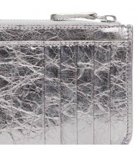 Women's Balenciaga Le Cagole Long Coin And Metallized Cardholders Silver