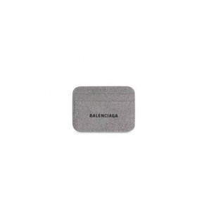 Women's Balenciaga Cash Glitter Material Cardholders Grey