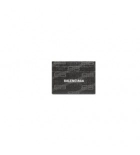 Women's Balenciaga Signature Bb Monogram Coated Canvas Cardholders Black