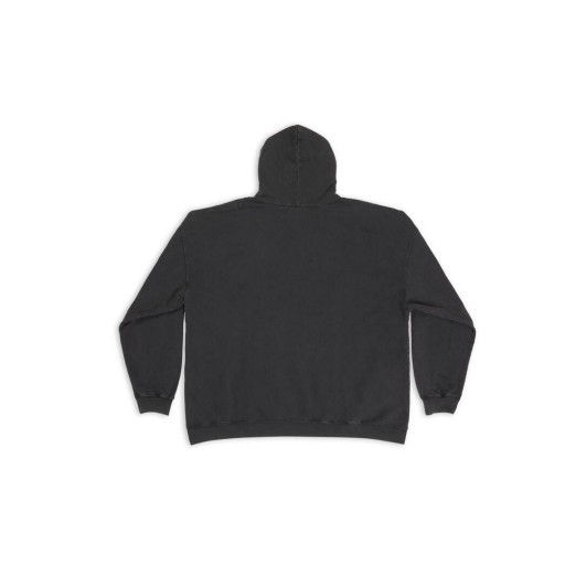 Os homens da Balenciaga B Autêntica Grande Ajuste Capuz Preto
