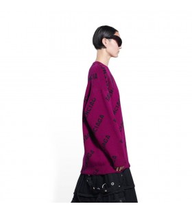 As mulheres da Balenciaga por Todo o lado Logotipo da Camisola de Malha Roxo