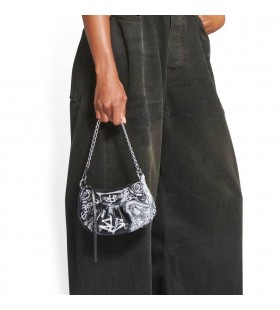 Mulheres Balenciaga Le Cagole Cadeia de Graffiti Mini Bag Preto