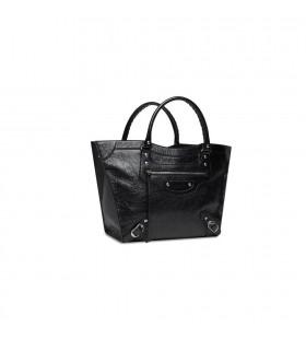 Mulheres Balenciaga Neo-Clássica de Cabeça para Baixo Grande Leste-oeste Sacolas Preto