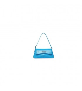 Mulheres Balenciaga Xx Pequeno Retalho de Crocodilo em alto Relevo Sacos de Ombro, Azul