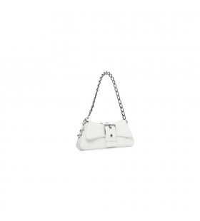 Mulheres Balenciaga Lindsay Pequena Pulseira de Crocodilo em alto Relevo Fora de Sacos de Ombro, Branco