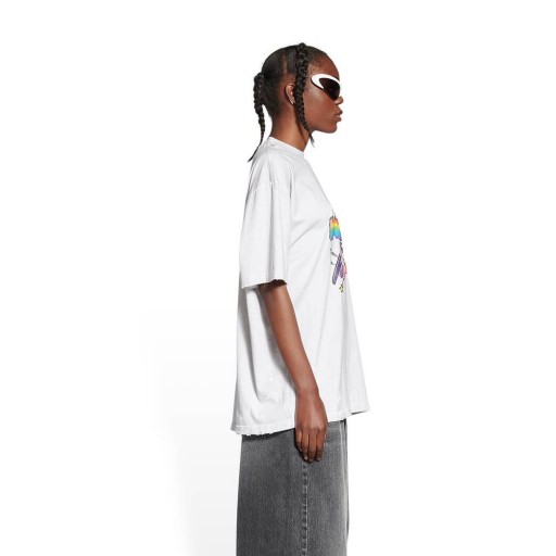 A nők Balenciaga 90 10 Nagy Fit Le póló Fehér