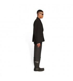 Bhfear Balenciaga in Oiriúint Peacoat Seaicéid Dubh