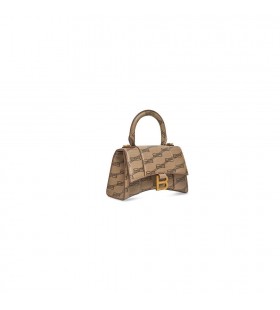 Mban Balenciaga Hourglass Xs Bb Monogram Brataithe Chanbhás mála Láimhe Beige