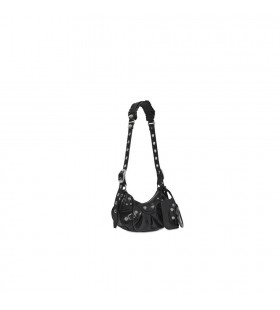 Mban Balenciaga Le Cagole Xs Rhinestones Málaí Ghualainn Dubh
