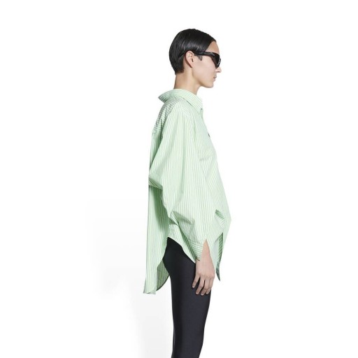 Donna Balenciaga Bb Corp Swing Twisted Shirt Top Verde