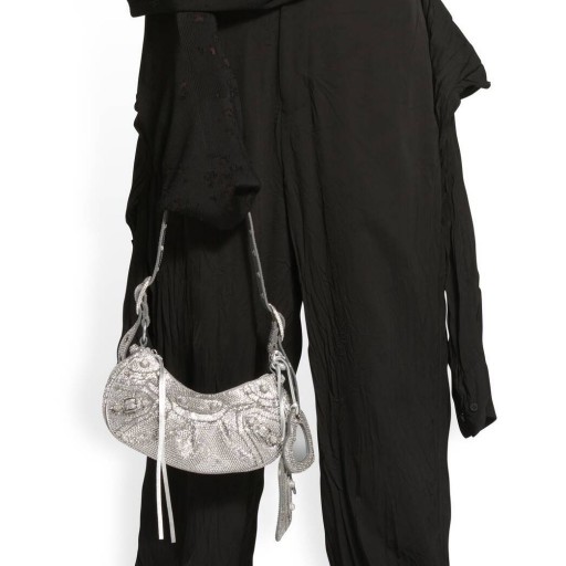 Donna Balenciaga Le Cagole Xs Strass Borse a Spalla Grigio