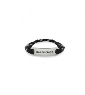 Uomo Balenciaga Piastra Braccialetto Gioielli Nero / Bianco