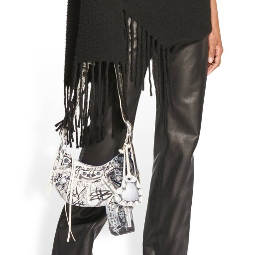 Kvinne Balenciaga Le Cagole Xs Graffiti Skulder Poser Hvit