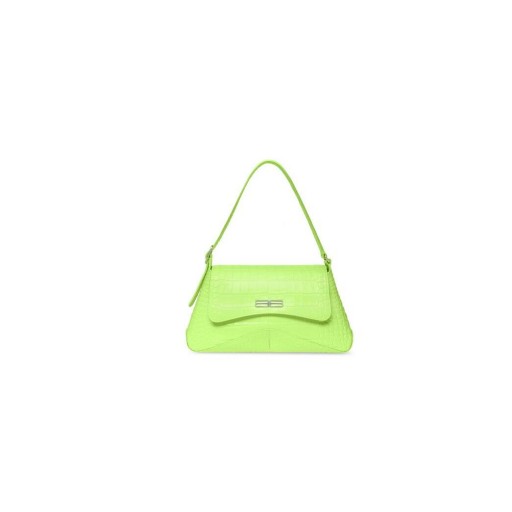 Kvinne Balenciaga Xx Middels Klaff Krokodille Preget skuldervesker Gul