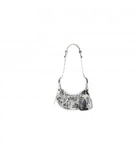 Kvinne Balenciaga Le Cagole Xs Graffiti Skulder Poser Hvit