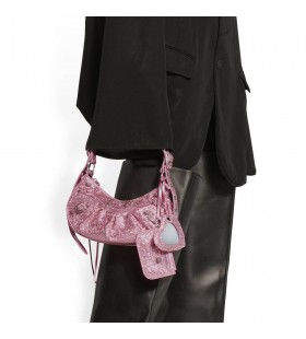 Kvinne Balenciaga Le Cagole Xs Rhinestones skuldervesker Rosa