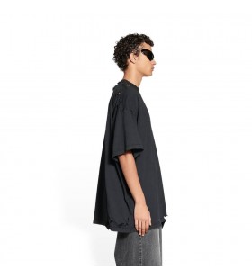 Damskie t-shirty Balenciaga 3b Sports Icon, Odnowione, Czarne