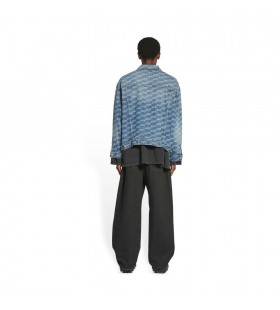 Men's Balenciaga Bb Monogram Large Fit Jackets Blue