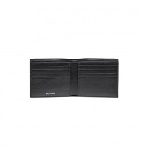 Men's Balenciaga Signature Square Folded Bb Monogram Coated Canvas Wallets Black