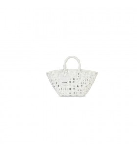 Women's Balenciaga Bistro Xs Basket With Strap Tote Bags White