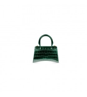 Damska Mini-torba Balenciaga Hourglass Xs Z Крокодиловым Tłoczone koloru Zielonego