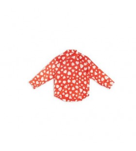 Damskie bluzki-koszule Balenciaga Qixi Hearts w minimalistycznym stylu Czerwonego koloru