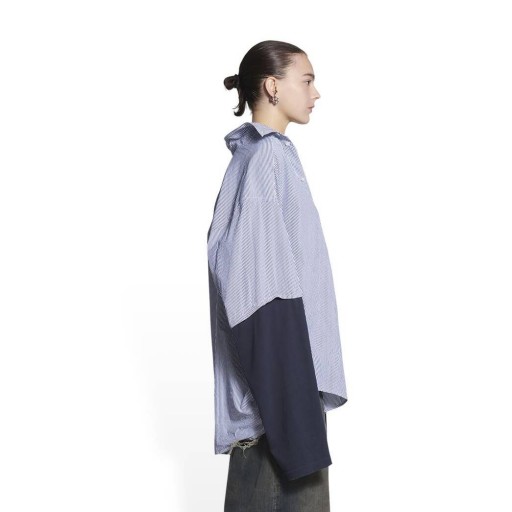 Femei Balenciaga Bb Pictograma Trompe L ' oeil Tricou Albastru Topuri