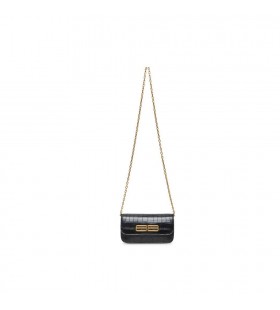 Femei Balenciaga Bârfă Crocodil Relief Lanț Curea Negru