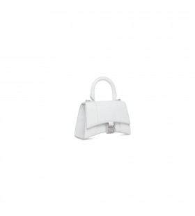 Femei Balenciaga Clepsidra Xs Bb Monograma Acoperite cu Panza Geantă de mână de culoare Albă