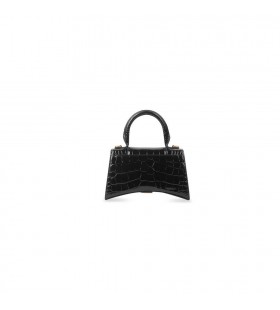 Ženské Balenciaga presýpacích hodín Xs Krokodíla Plastický Mini Bag Black