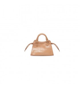 Ženské Balenciaga Neo Klasické Krokodíla Plastický Mini Taška Béžová