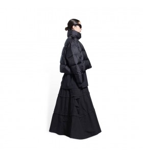 Women's Balenciaga Allover Logo Bb Puffer Jackets Black