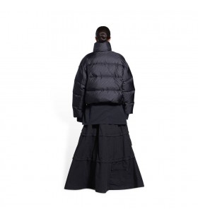 Women's Balenciaga Allover Logo Bb Puffer Jackets Black
