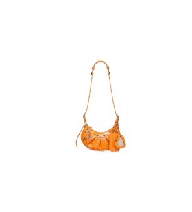 Kvinnors Balenciaga Le Cagole Xs Krokodil Relief axelväskor Orange