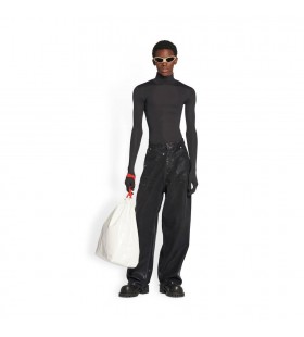 Erkek Balenciaga Büyük Bol Kot Pantolon Siyah