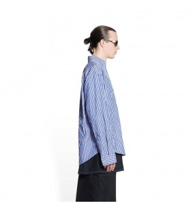 Los hombres de Balenciaga Bb Corp Grande de Ajuste Camisas Azul
